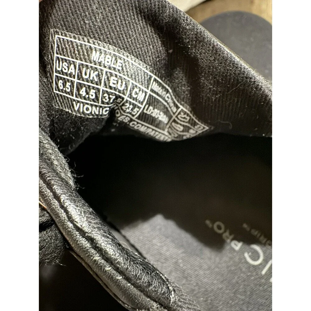 Vionic MABLE Pro Slip Resistant Leather Sneaker- Black Size 6.5 With Vio Grip - Picture 10 of 10